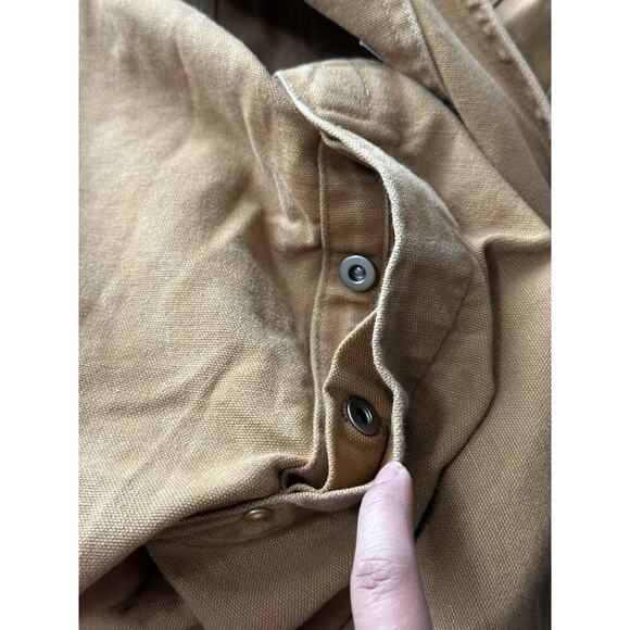Carhartt Mens 42X32 Brown Double Knee Overalls Bib Workwear Carpenter USA *READ - Picture 11 of 16